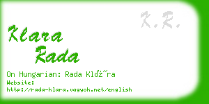 klara rada business card